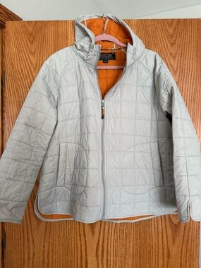 Pendleton Light Gray Quilted Jacket with Orange Lining